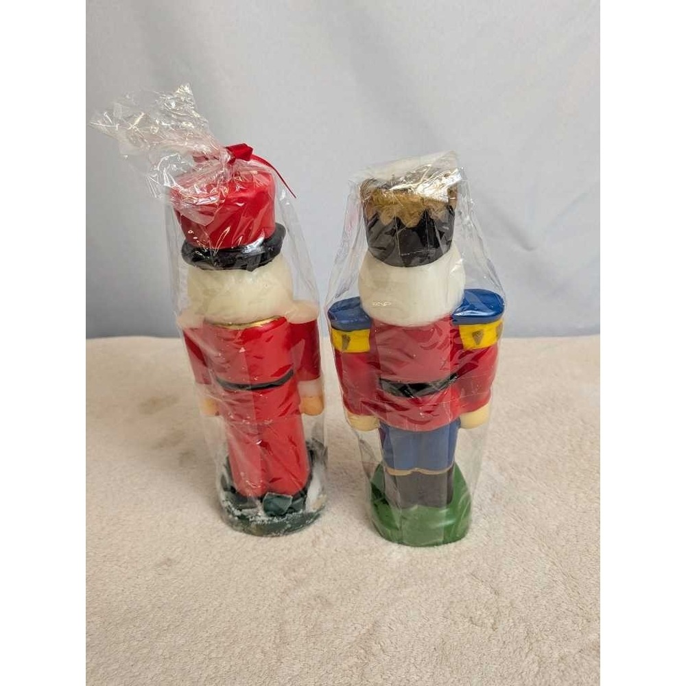 Vintage Nutcracker Candles Set 2 Christmas Soldier Figural Decorative Collectibl - Picture 3 of 11